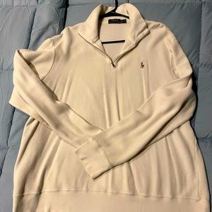 Ralph Lauren 1/4 Zip Men’s Sweater - Cream - XXL